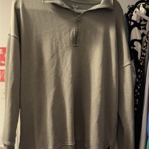 Aerie Olive Green Zip Pullover